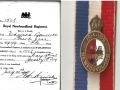 Badge 1508 and accompanying  document mistakenly sent to Edward Spurrell (Courtesy of Provincial  Archives and badge_Jeff Spurrell)