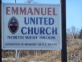 Sign at entrance to United Church  at Northwest Brook. (Photo by Lester Green)