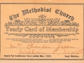 Great Pop Green's (Charles Green) 1910 membership card to the Methodist Church in St. Jones Without. Donated by Jennifer Sturge.