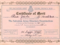 Olive (Jacobs) Green, Little Heart's Ease, 1942 Salvation Army's Certificate of Merit.