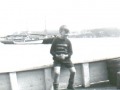 A boy on the deck Margaret Ann, owned by David Jacobs. (Photo_Olive Green's Collection)