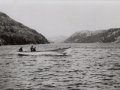 Motor boat crossing towrds Ferry's Cove, St. Jones Without. (Photo Annie Green Collection)
