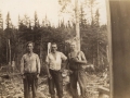 Walter Stacey (right) and two unknown men in lumberwoods c1940s (courtesy of Lester Green)