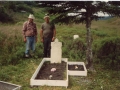 William Green and Wallace standing by their Mother's, Mary (Drodge), grave and Wallace infant son. Lindo, at St. Jones Without. (Donated by Lester Green)