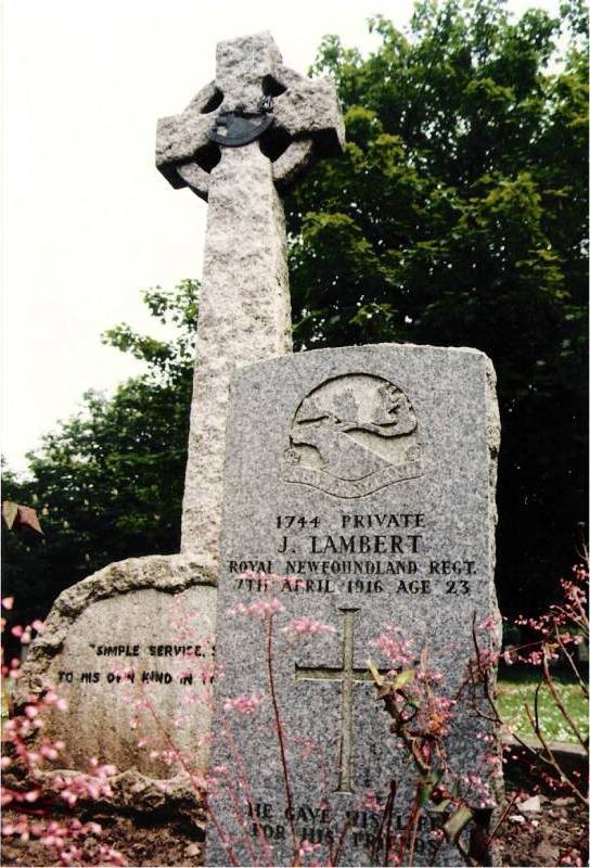 John Lambert's headstone located  at Ayr Cemetery, Ayrshire, Scotland