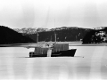 Repairs being completed on Bradley Warren during spring of 1995 at St. Jones Within. The boat is owned by Wilfred and Lindo Meadus. (Photo by the Packet)